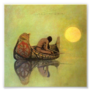Impression Photo Peinture occidentale de N C Wyeth « Le Pêcheur Sil