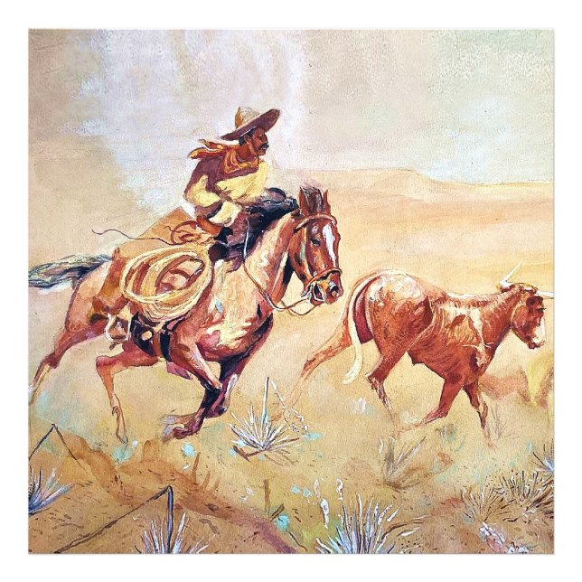 Impression Photo Peinture Vaquero par Eward Borein (Devant)