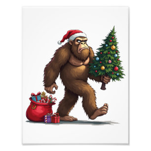 Impression Photo Père Noël Bigfoot Noël Arbre Lumières