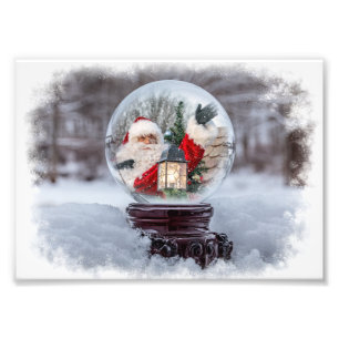Impression Photo Père Noël dans un globe de neige