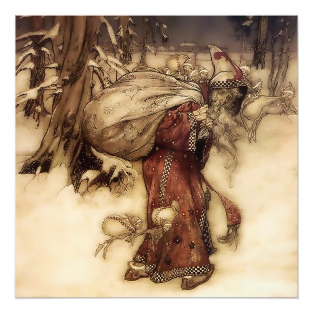 Impression Photo "Père Noël" par Arthur Rackham (Devant)