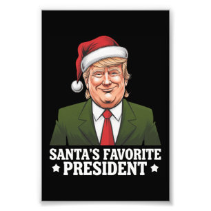 Impression Photo Père Noël Président favori Funny Trump Noël