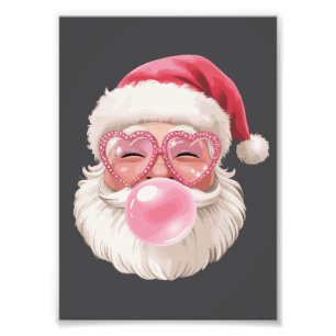 Impression Photo Père Noël soufflant des bulles Noël drôle de Noël