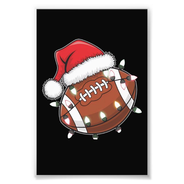 Impression Photo Père Noël Sports Christmas American Football Lover (Devant)