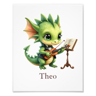 Impression Photo Personalize Dragon Art Print Custom Name Kids Room