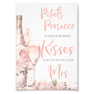 Impression Photo Pétales et Prosecco Rose Floral Fête de Mariage