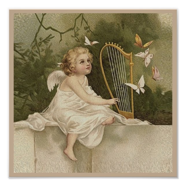 Impression Photo Petit ange et papillons (Devant)