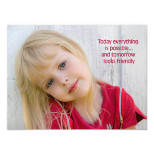 Impression Photo Petite Fille Avec Citation Inspirante