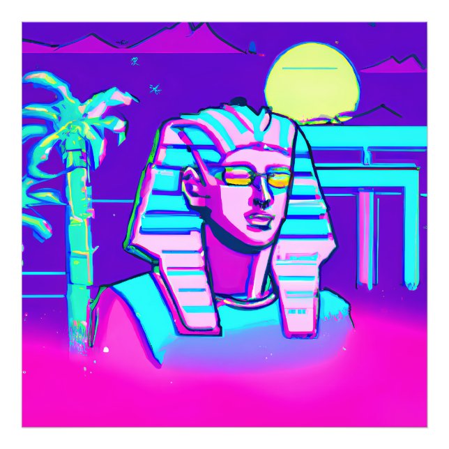 Impression Photo Pharaon Synthwave (Devant)