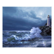 Phare de Boston sous l'empreinte du clair de lune