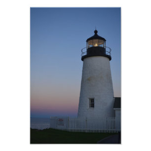 Impression Photo Phare de point de Pemaquid au coucher du soleil