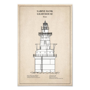 Impression Photo Phare de Sabine Bank - Texas - SBD