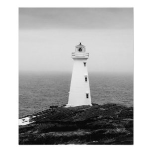 Impression Photo Phare minimaliste noir blanc