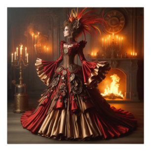 Impression Photo Phoenix Fire Queen Steampunk Victorian Industrial
