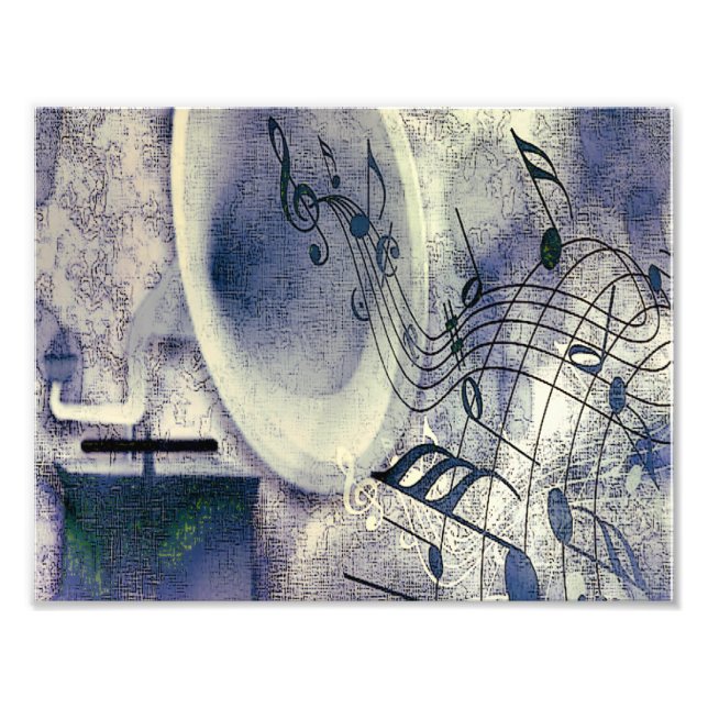 Impression Photo Phonographe vintage et musique (Devant)