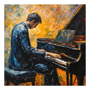 Impression Photo Piano Player - Peinture à l'huile