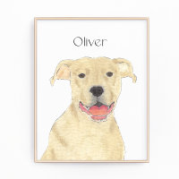 Pièce Personalisée Tan Pitbull Staffy Dog Art