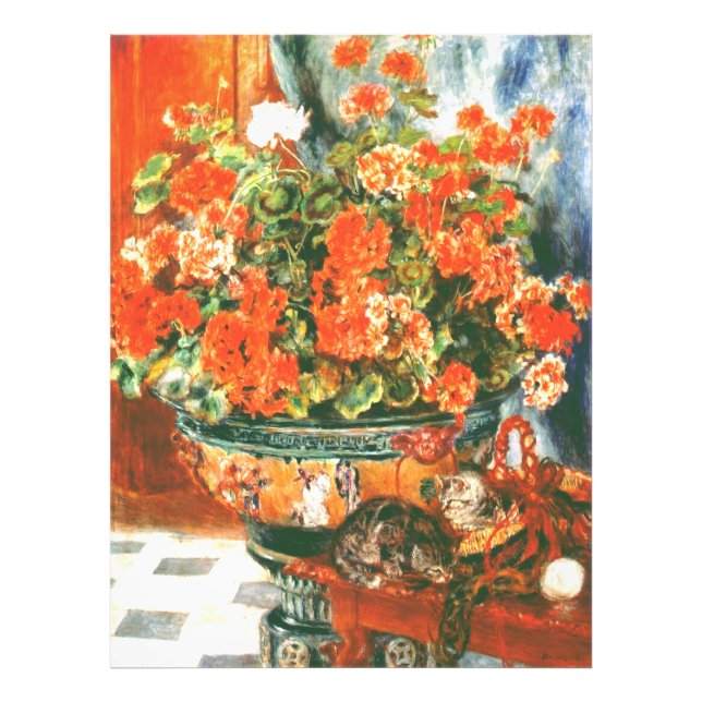 Impression Photo Pierre-Auguste Renoir Geraniums Et Chats (Devant)