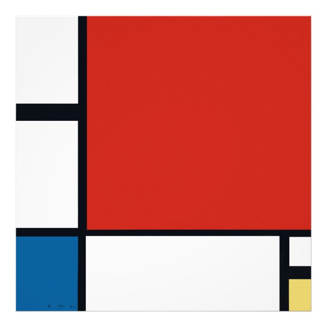 Impression Photo Piet Mondrian - Composition Abstrait géométrique (Devant)
