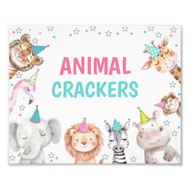 Impression Photo Pink Safari Party Animaux Anniversaire (Devant)