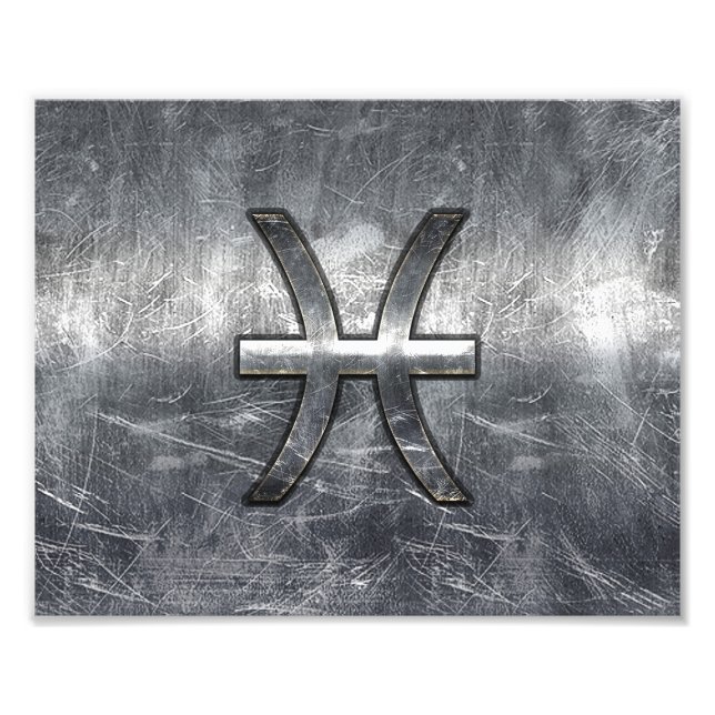Impression Photo Pisces Zodiac Connexion Gruning acier style print (Devant)