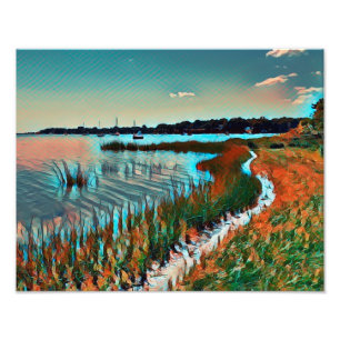 Impression Photo Piste côtière de Sunset Ocean