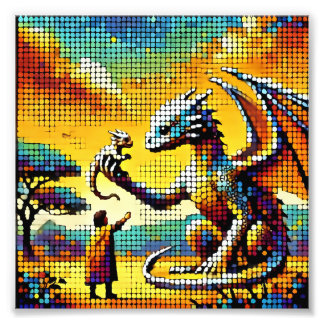 Impression Photo pixelated image of a dragon trainer