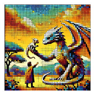 Impression Photo pixelated image of a dragon trainer