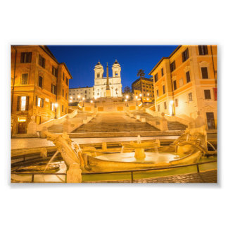Impression Photo Place d'Espagne, église Trinità dei Monti Rome Ita