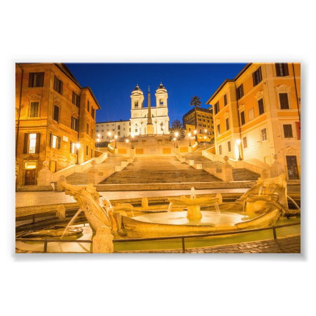 Impression Photo Place d'Espagne, église Trinità dei Monti Rome Ita (Devant)