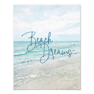 Impression Photo Plage Dreams Citation Inspiration Rétro Ocean Wave