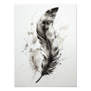 Impression Photo Plumes - Noir et blanc