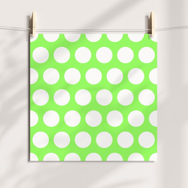 Impression Photo Pois verts et blancs (Green and White Polka Dots Photo Print)