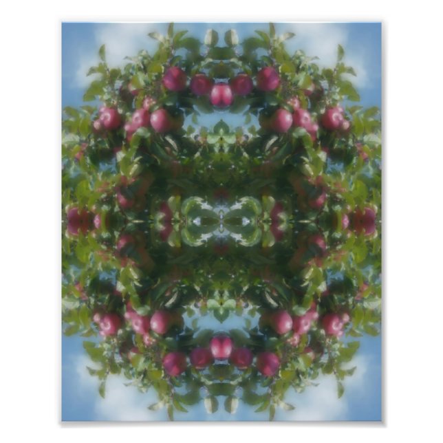 Impression Photo Pommes rouges sur la peinture de l'arbre Abstrait  (Devant)