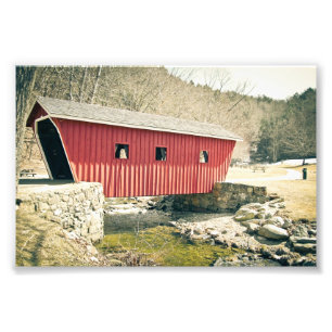 Impression Photo Pont couvert au parc national Kent Falls
