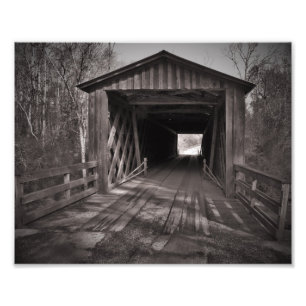 Impression Photo Pont couvert noir et blanc