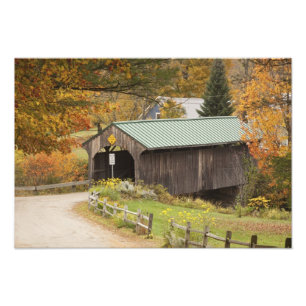 Impression Photo Pont couvert, Vermont, États-Unis