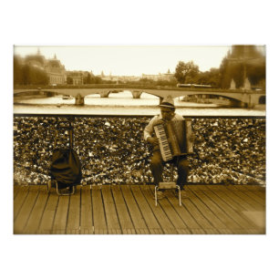 Impression Photo Pont des Arts : Le pont en serrure d'amour, Paris