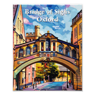 Impression Photo Pont des Soupirs à Oxford Gouache