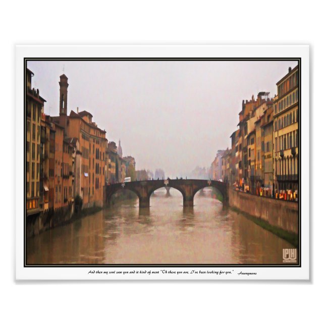 Impression Photo Pont Florence Avec Citation Amour (Devant)