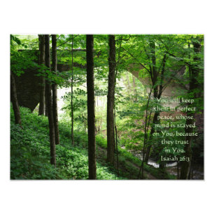 Impression Photo Pont forestier Isaïe 26:3 Feuilles verts