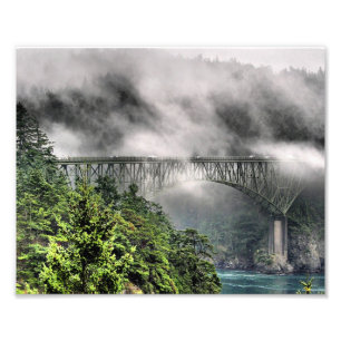 Impression Photo Pont un en brouillard