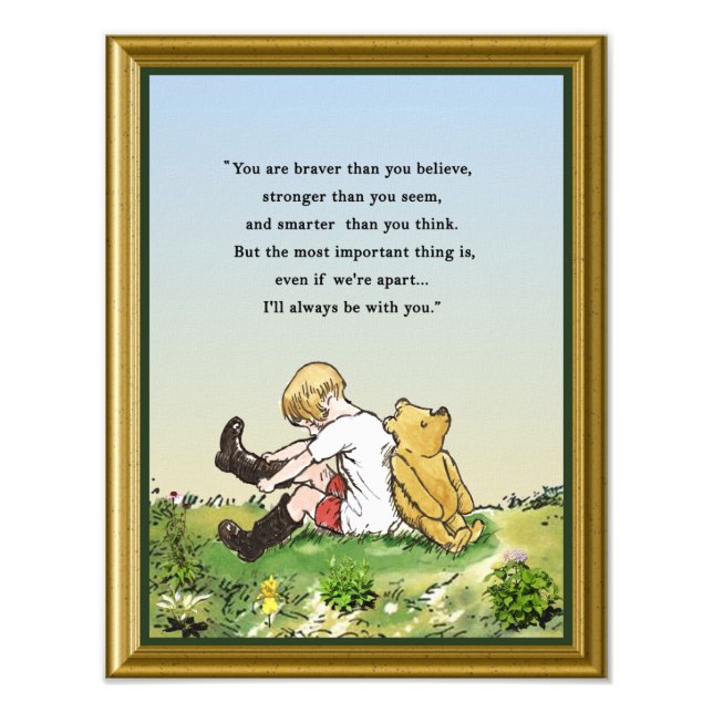 Impression Photo Pooh Ours Paroles d'encouragement (Devant)