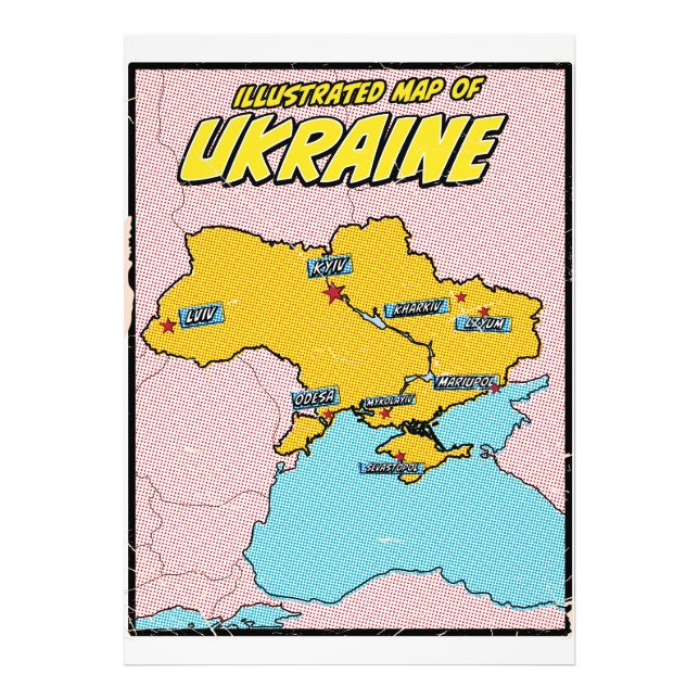 Impression Photo Pop Art Illustré Ukraine (Devant)