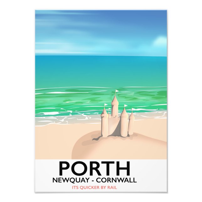 Impression Photo Porth Newquay Sandcastle imprimé voyage (Devant)