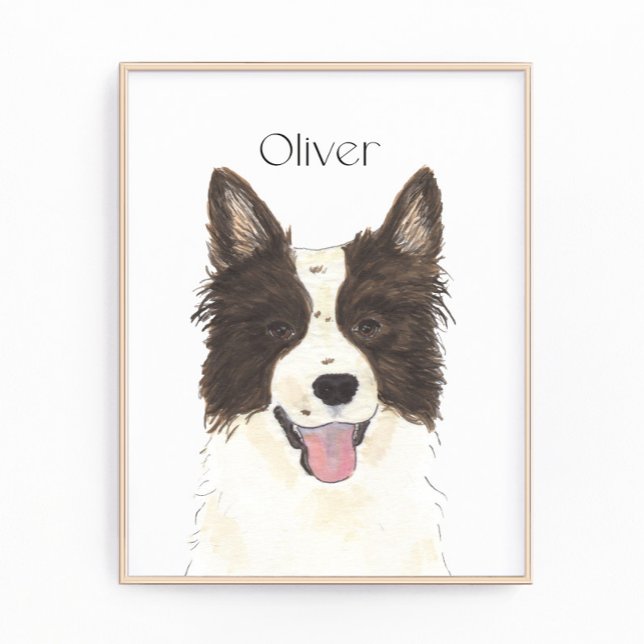 Impression Photo Portrait Collie de bordure personnalisée (Créateur téléchargé)