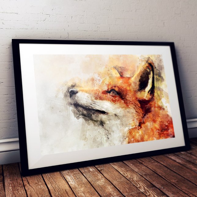 Impression Photo Portrait d'aquarelle Red Fox 01 (Créateur téléchargé)