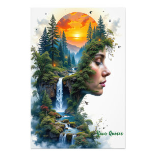 Impression Photo Portrait de femme surréaliste dans la nature au co