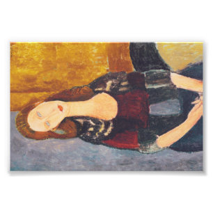 Impression Photo Portrait de Jeanne Hebuterne par Amedeo Modigliani