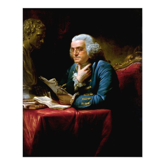 Impression Photo Portrait de pouce, Benjamin Franklin Père fondateu (Devant)